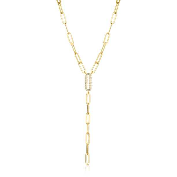 14K Yellow Gold Necklace With Faceted Cubic Zirconia 16 Inches 14K Yellow Gold Necklace With Faceted Cubic Zirconia 16 Inches